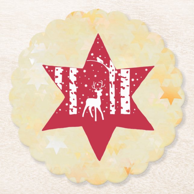 Dessous-de-verre En Papier Étoile de Noël  (Devant)