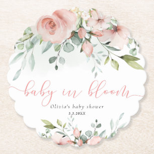 Dessous-de-verre En Papier Eucalyptus bébé floral moelleux dans le baby showe