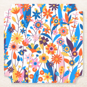 Dessous-de-verre En Papier Exotique multicolore Floral Arrière - plan-32939