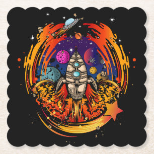 Dessous-de-verre En Papier Exploser le vaisseau spatial