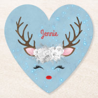 Eyelashes de rennes doux et Antlers avec Fleurs