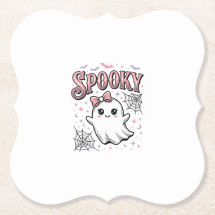 Dessous-de-verre En Papier Fantôme Mignon Effrayant Design de Chemise Hallowe