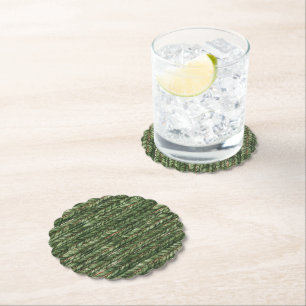 Dessous-de-verre En Papier Faux fils tissés verts