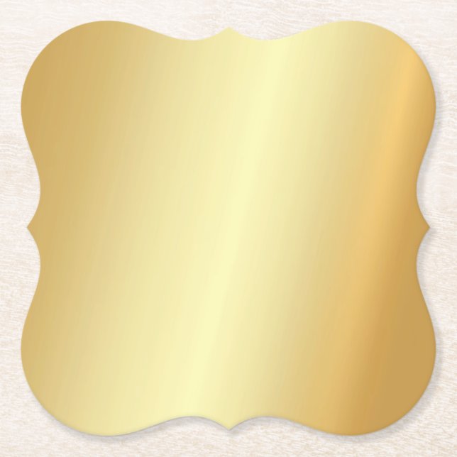 Dessous-de-verre En Papier Faux Gold Blank Modèle Élégant Moderne (Devant)