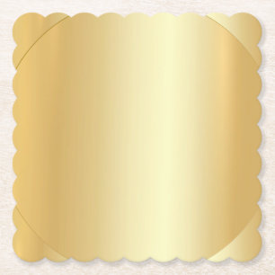 Dessous-de-verre En Papier Faux Gold Glamor Blank Moderne Élégant
