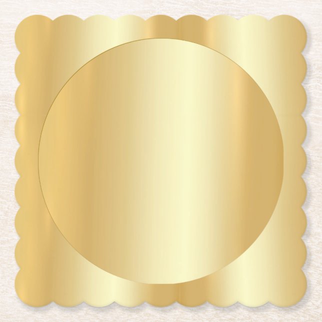 Dessous-de-verre En Papier Faux Gold tendance moderne glamour vierge élégant (Devant)