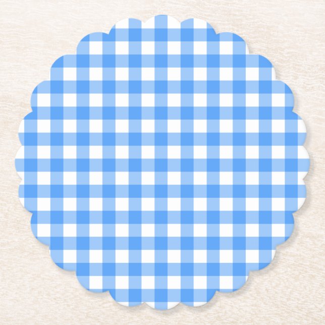 Dessous-de-verre En Papier Faye et Lauren Blue2 Gingham (Devant)