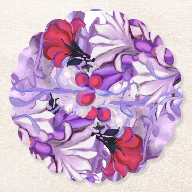 Dessous-de-verre En Papier Fée du soleil violet (Devant)