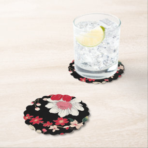 Dessous-de-verre En Papier Fête d'anniversaire Japon fleur de cerisier coloré