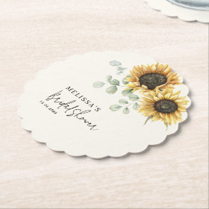 Dessous-de-verre En Papier Fête de mariage champêtre avec eucalyptus et tourn