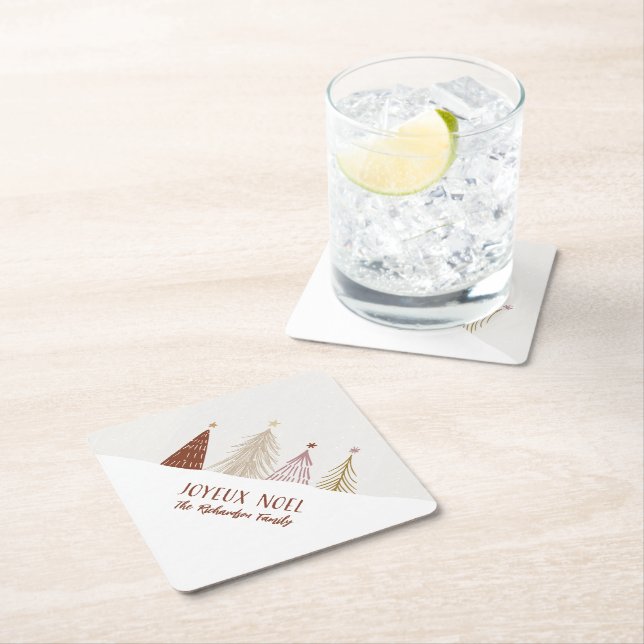 Dessous-de-verre En Papier Fête de Noël Joyeux Noel Fête Chic (En situation)