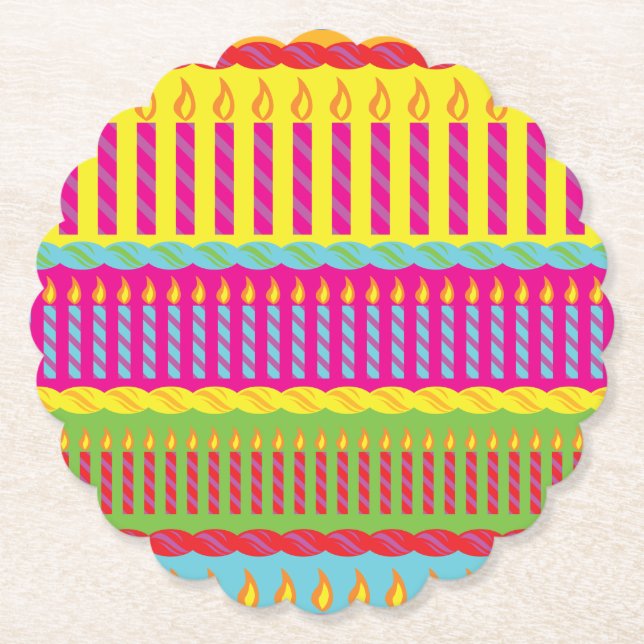 Dessous-de-verre En Papier Fête du gâteau d'anniversaire (Devant)