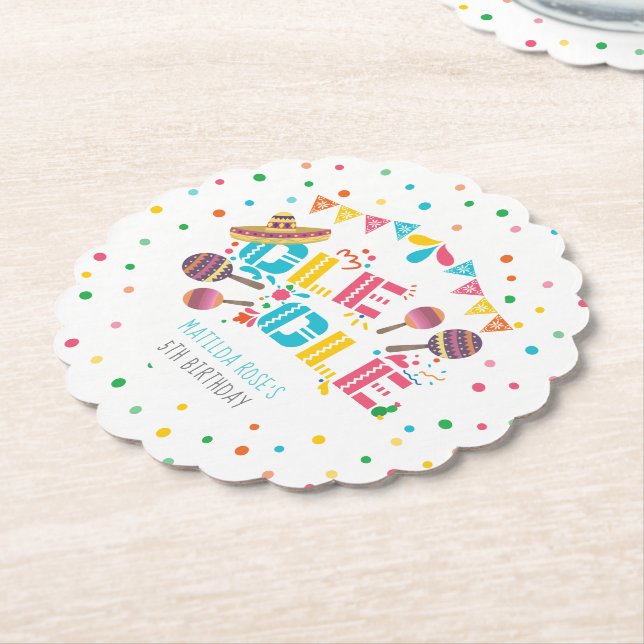 Dessous-de-verre En Papier Fête mexicaine - Anniversaire personnalisé (Incliné)