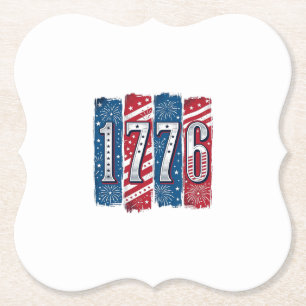 Dessous-de-verre En Papier Feu d'artifice patriotique vintage 1776 Vector Des
