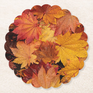 DESSOUS-DE-VERRE EN PAPIER FEUILLE D'OR DE L'AUTOMNE