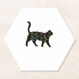 Dessous-de-verre En Papier Feux de Noël de chat Cadeau de Noël pour Amour ani