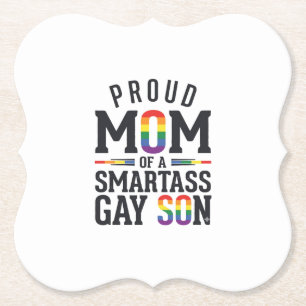 Dessous-de-verre En Papier Fière maman d'un fils gay insolent Vintage T-shirt
