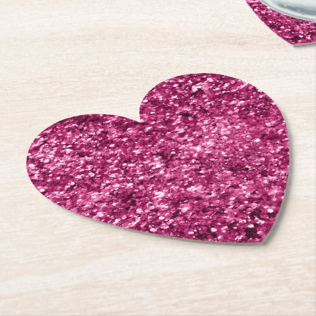 Dessous-de-verre En Papier Fille brillante rose Parties scintillant Anniversa (Incliné)