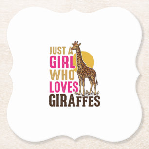 Dessous-de-verre En Papier Fille qui aime les girafes Vintage Girafe T-shirt