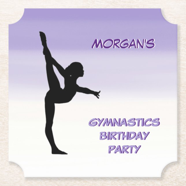 Dessous-de-verre En Papier Filles Purple Ombre Gymnastique Party (Devant)