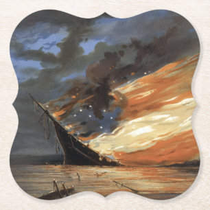 Dessous-de-verre En Papier Flambeaux de la guerre civile rebelle sur le feu d