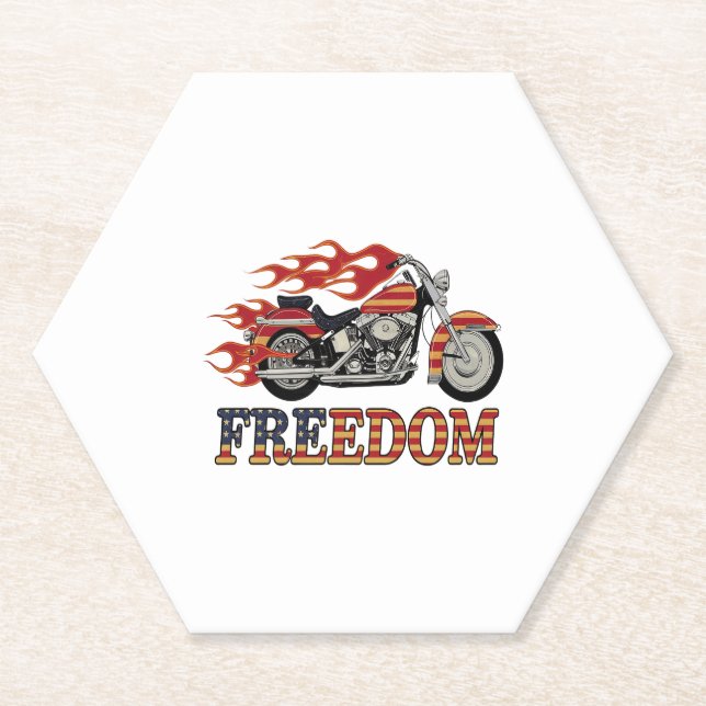 Dessous-de-verre En Papier Flammes de moto Liberté (Devant)
