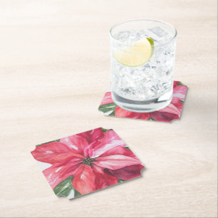 Dessous-de-verre En Papier Fleur rouge de Noël