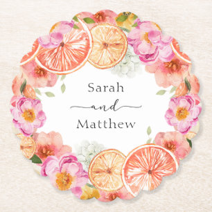 Dessous-de-verre En Papier Fleurs d'agrumes roses