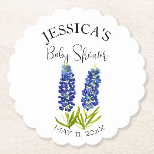 Dessous-de-verre En Papier Fleurs de Bluebonnets Texas Baby Shower Fille
