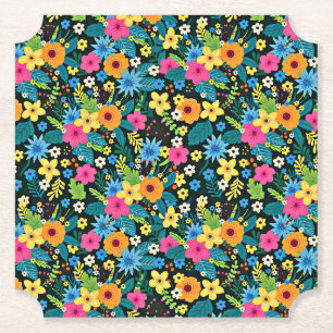 Dessous-de-verre En Papier Fleurs Ditsy Vibrantes Motif Floral Design-43785
