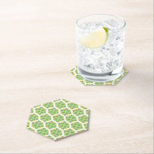 Dessous-de-verre En Papier Fleurs Vertes, Motif De Fleurs, Modèle Floral