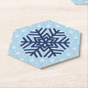 Dessous-de-verre En Papier Flocon de neige absorbant Noël