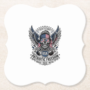 Dessous-de-verre En Papier Foulard Patriotique Rocker Old Glory Musique Rock
