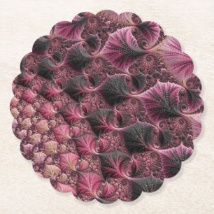 Dessous-de-verre En Papier Fractale rose