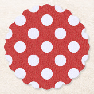 Dessous-de-verre En Papier Fractales blanches pois rouges Fond de fractales