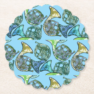 Dessous-de-verre En Papier French Horns Daisy Classe de groupe