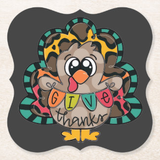 Dessous-de-verre En Papier Fun cute turkey shirt