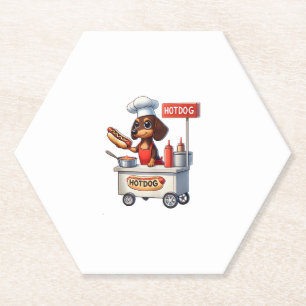 Dessous-de-verre En Papier Funny Dachshund Saucisse Chien Weenie Hotdog Sandw