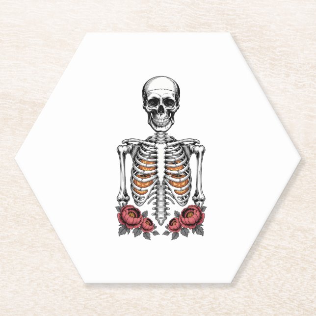 Dessous-de-verre En Papier Funny Skeleton Citrouille Fall (Devant)