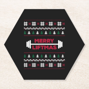 Dessous-de-verre En Papier Funny Ugly christmas lifting gym graphic -
