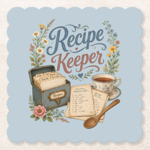 Dessous-de-verre En Papier Garde-recettes Floral Vintage Cottagecore