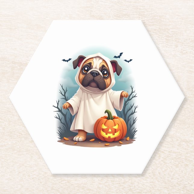 Dessous-de-verre En Papier Ghost Bulldog Boo (Devant)
