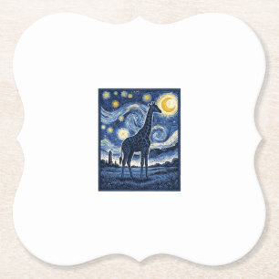 Dessous-de-verre En Papier Girafe Nuit Étoilée Vintage