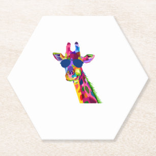 Dessous-de-verre En Papier Giraffe Zoo Keeper Safari Animal Giraffe