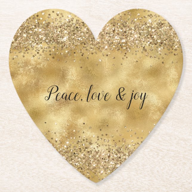 Dessous-de-verre En Papier Glam Gold Parties scintillant Confetti  (Devant)