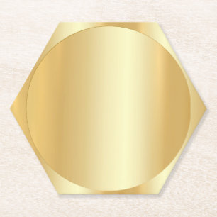 Dessous-de-verre En Papier Glamor Gold Look tendance Modèle blanc élégant