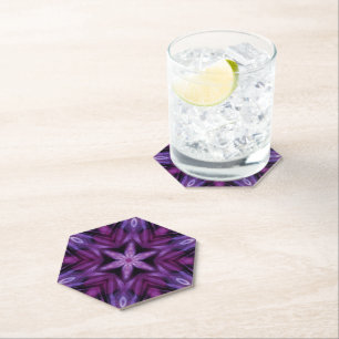 Dessous-de-verre En Papier Glitterie Purple Kaleidoscope Coeurs Gradient