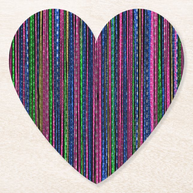 Dessous-de-verre En Papier Glitz et Glam Sparkly Stripes (Devant)