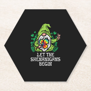 Dessous-de-verre En Papier Gnome Tie Dye Shamrock Laisser Shenanigans Commenc