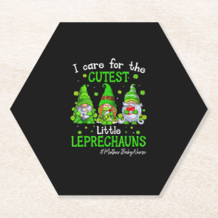 Dessous-de-verre En Papier Gnomes Mère Bébé Infirmière St Patrick's Day Lepre